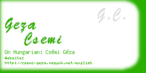 geza csemi business card