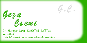 geza csemi business card